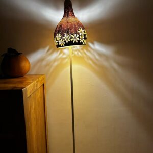 Hand-Carved Gourd Floor Lamp – Blooming Light Design