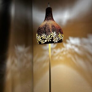 Hand-Carved Gourd Floor Lamp – Blooming Light Design