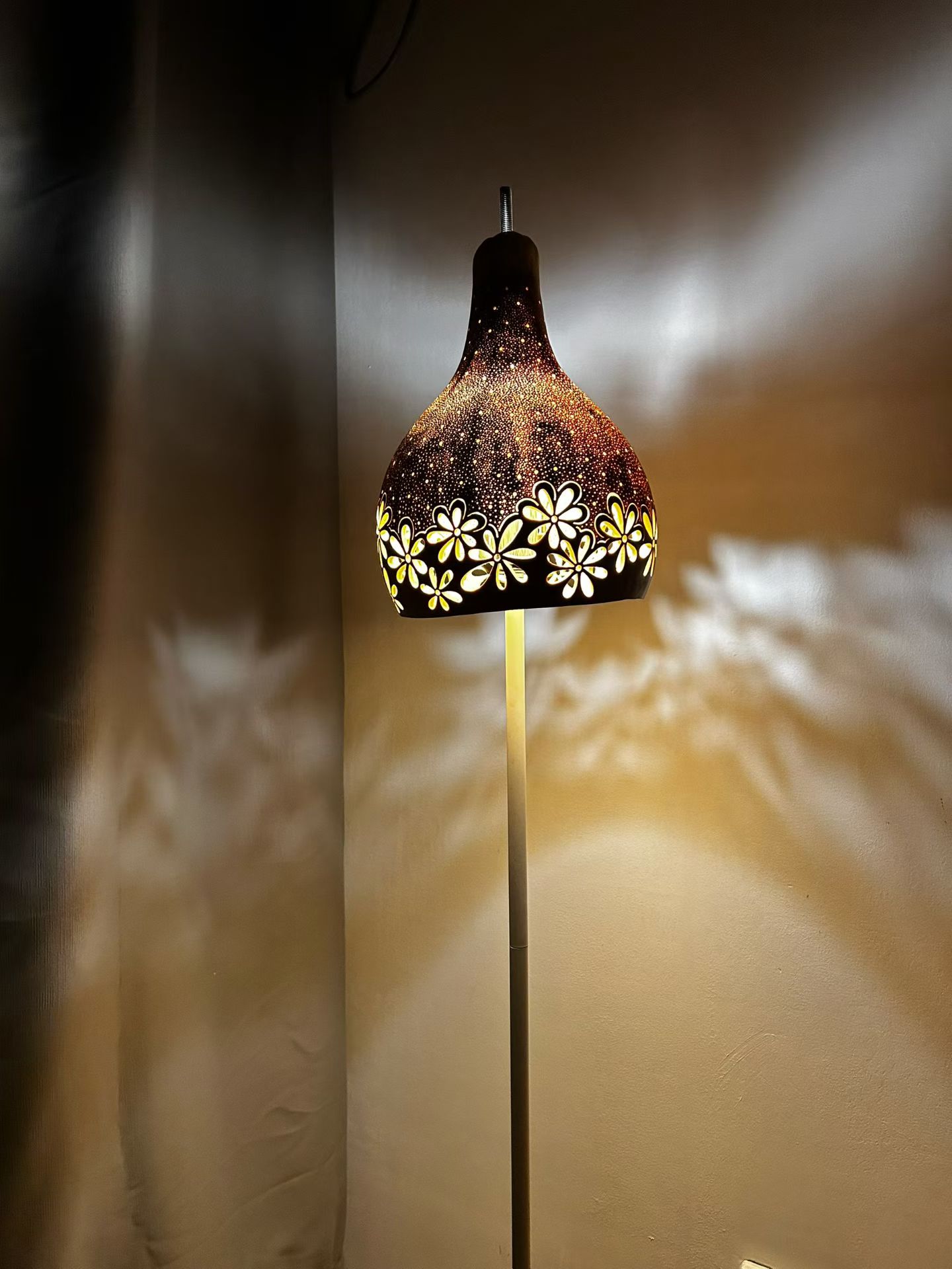 Hand-Carved Gourd Floor Lamp – Blooming Light Design