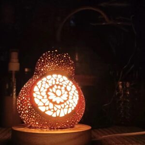 Handcrafted Hollowed Gourd Art Lamp |Craft Creative Home Decor Ornament