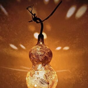 Handmade Hollowed-out Carved Gourd Art Lamp - Creative Home Decoration Handicraft
