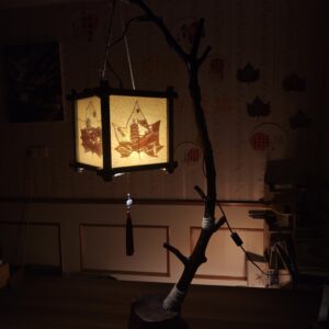 Natural maple leaf carving, Zen-style branch design, new Chinese-style home atmosphere lamp
