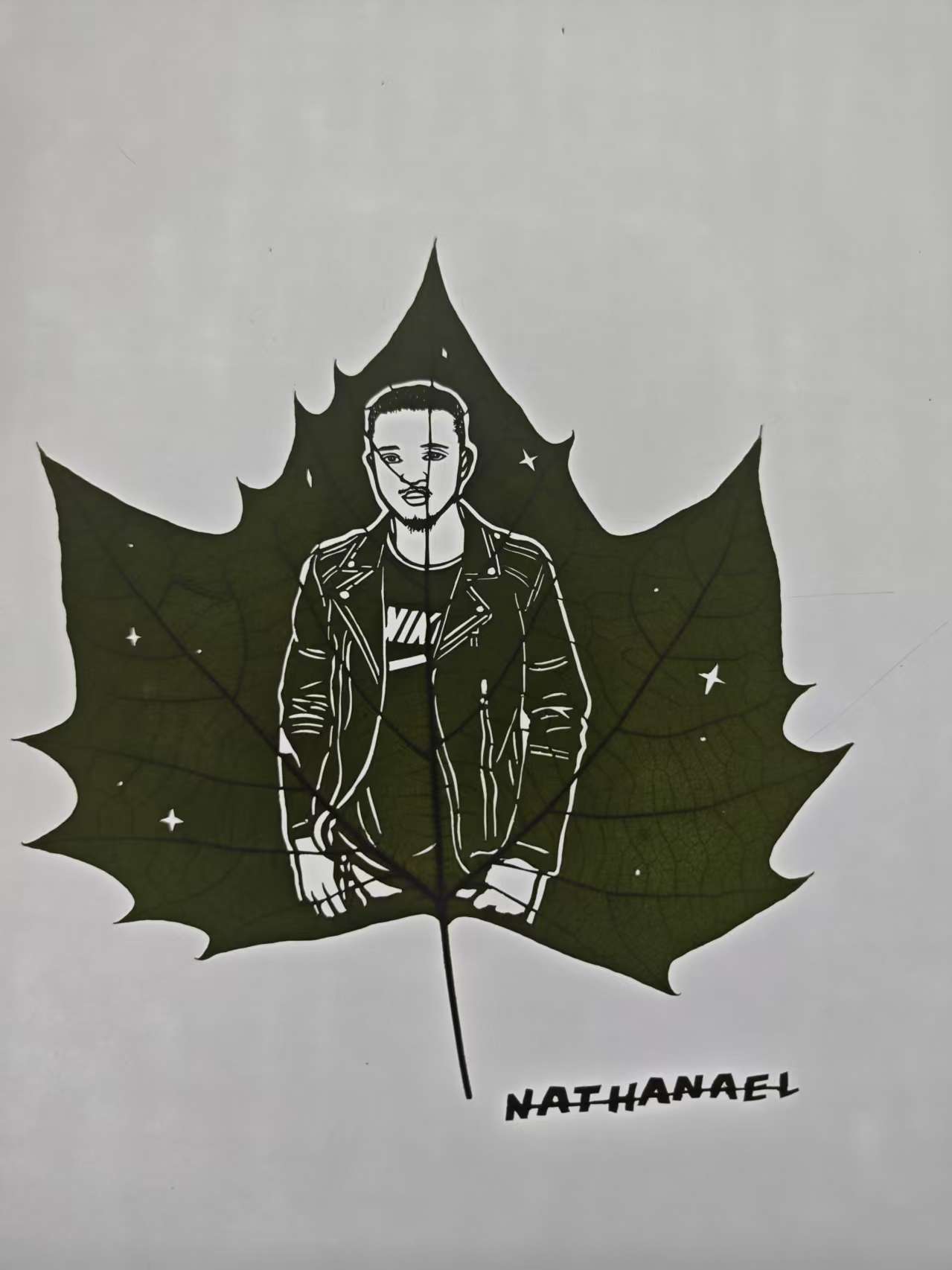 Handmade Real Leaf Carving Portrait Ornament - Custom Personalized Friend Gift (USA Exclusive Style)